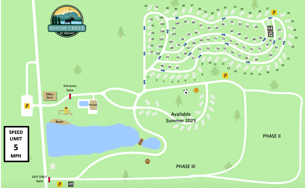 Campground Map - Moose Creek RV Resort